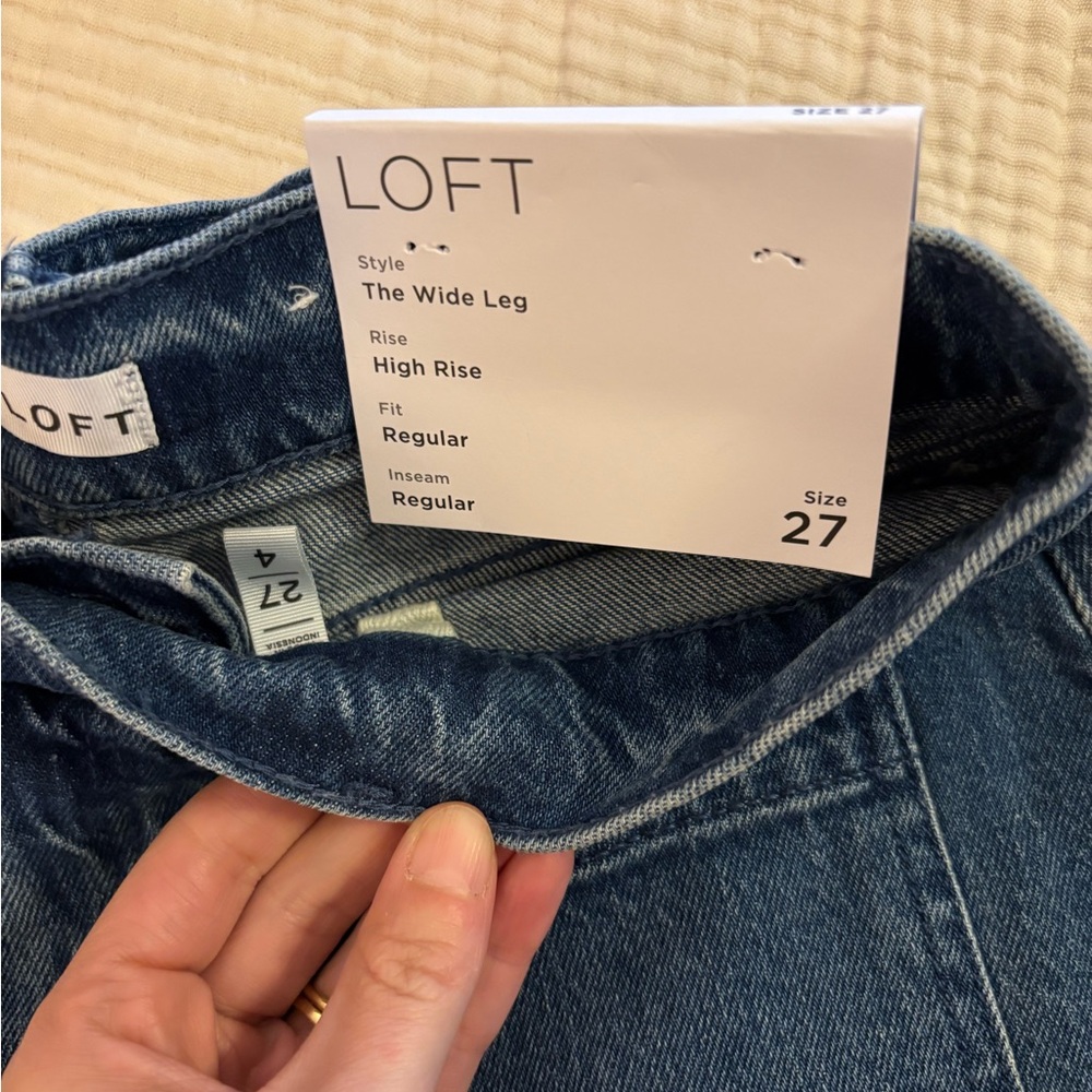 LOFT Wide Leg Crop Sailor Jeans - Picture 4 of 5